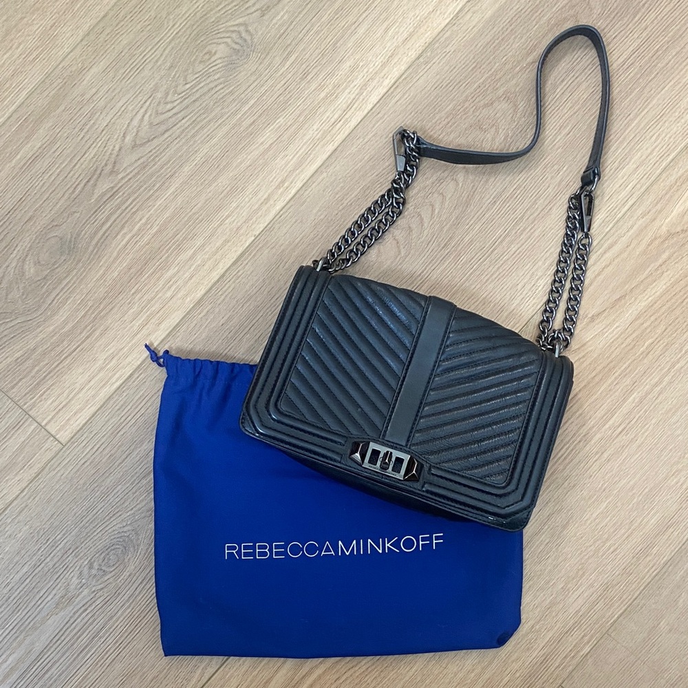 Rebecca Minkoff Black Chevron Crossbody Bag